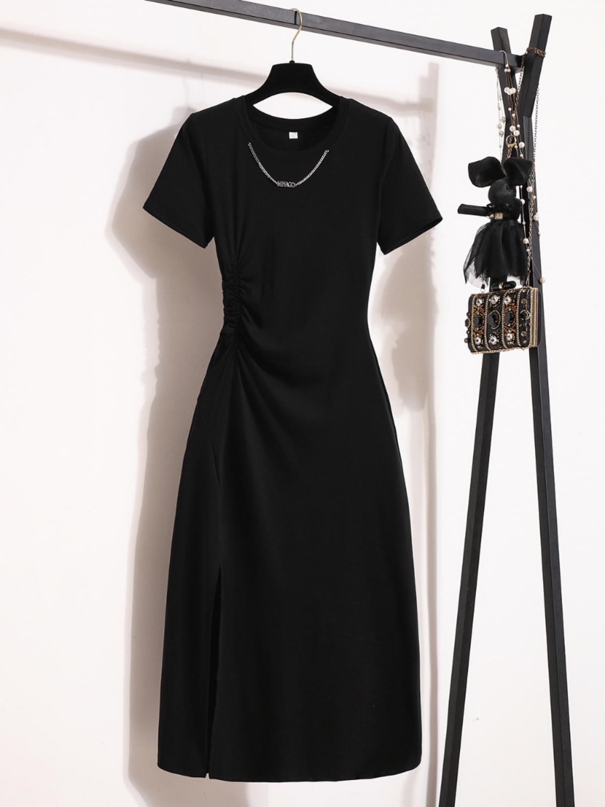 Casual Elegant Short Sleeve Dr - Korean Style A Line Shirt Dress 评论和价格
