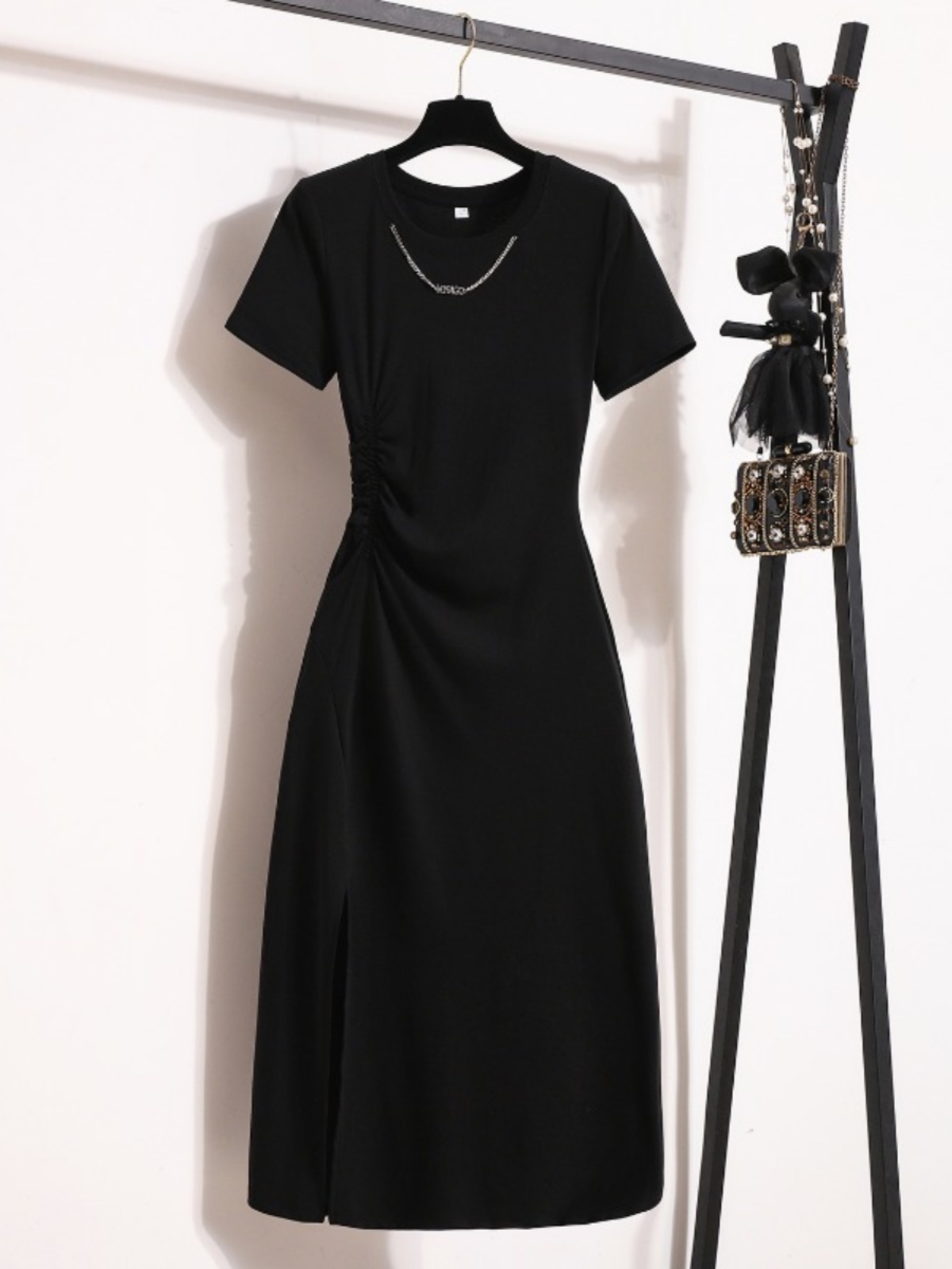 Casual Elegant Short Sleeve Dr - Korean Style A Line Shirt Dress 评论和价格