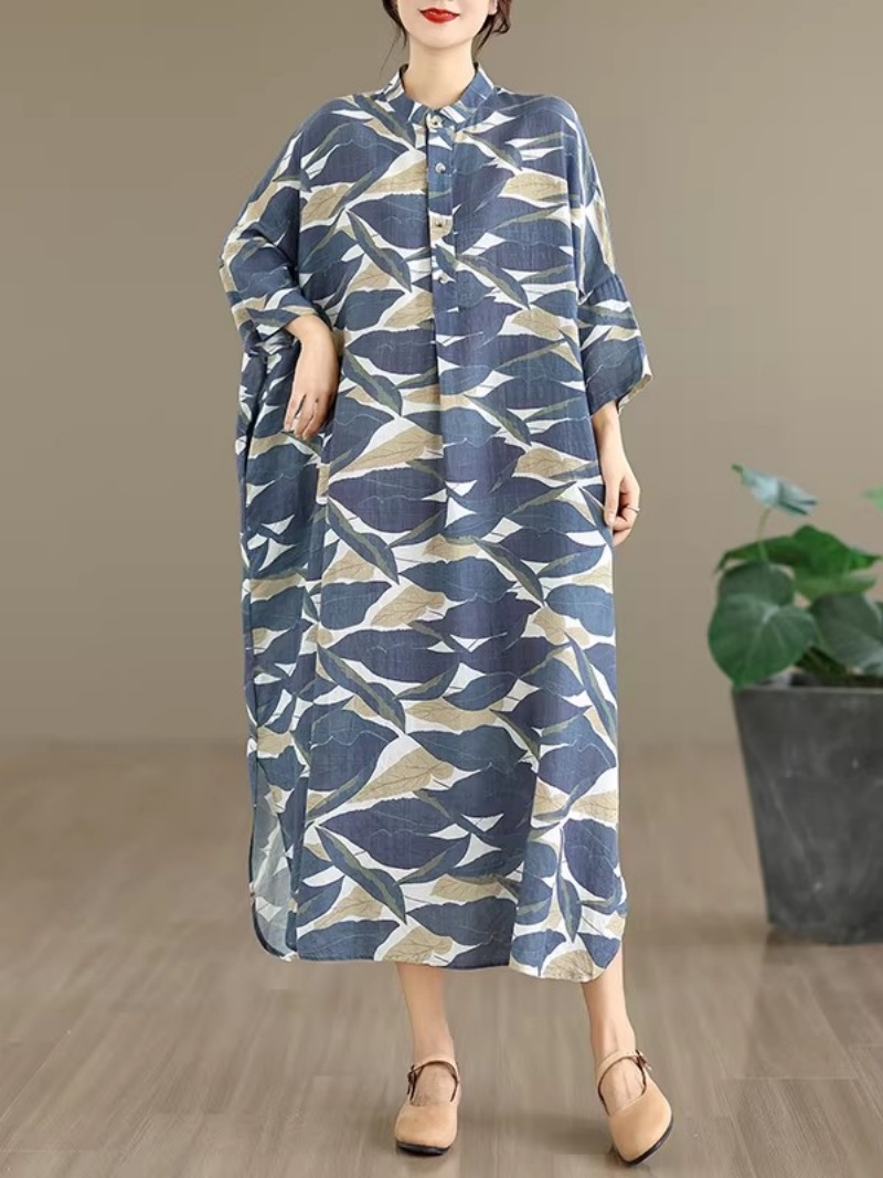 Vacation Dress: Bat Sleeve, St - Casual Loose Linen Shirt Dress 评论和价格