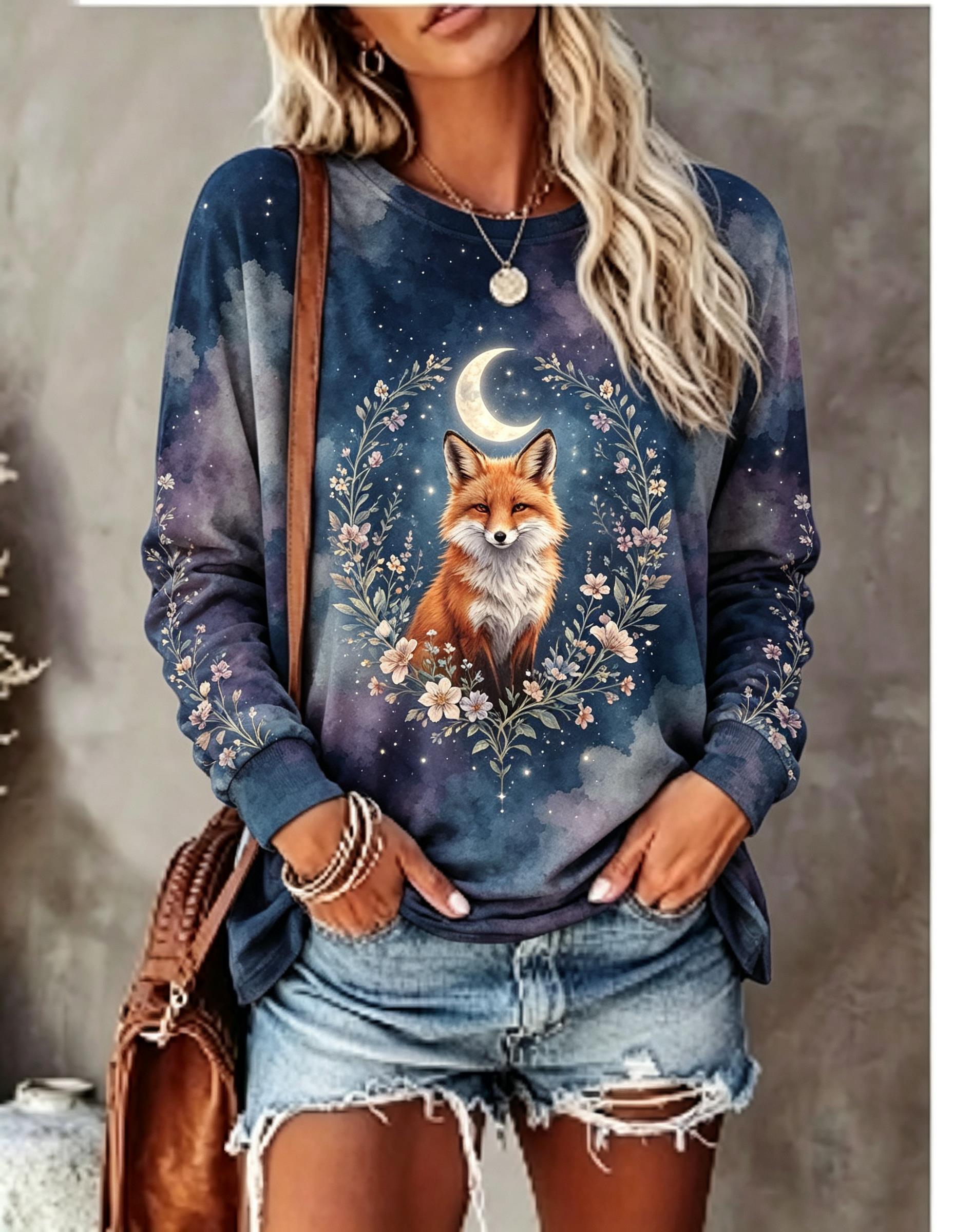 Women Long Sleeve T Shirt Howl - Blouses 评论和价格