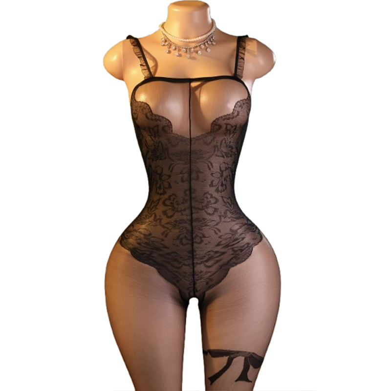 1 x Alluring black lace bodysu - Lingerie 评论和价格